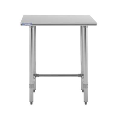 Imagem de Mesa de aço inoxidável Hally Open Base 61 x 76 cm, NSF Commercial Heavy Duty Prep & Mesa de trabalho com pernas galvanizadas para restaurante, casa e hotel