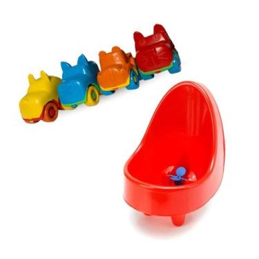 Imagem de Kit Mictório Penico Infantil Criança Bebê Pipi Boy Meninos Com Brinque
