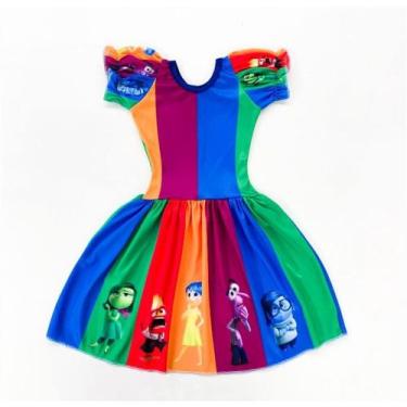 Imagem de Vestido Filme DivertidaMente 2 Infantil Emoções Da Riley - Ana Fantasi