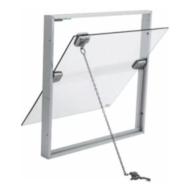 Imagem de Janela basculante banheiro com vidro temperado 50x50 - IMPERIO ESQUADR