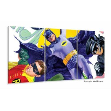 Imagem de Quadro decorativo Batman e Robin Retro com Tela em Tecido - Wall Frame