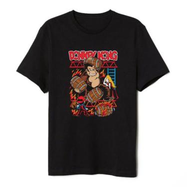 Imagem de Camiseta Retro Donkey Kong Algodão - Fenix camisetas, Preto, M