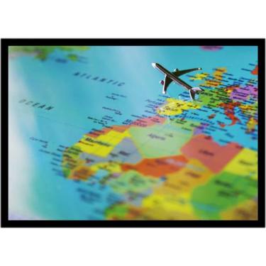 Imagem de Quadro Decorativo Mapa-Múndi Turismo Viagens Agências Salas Escritório