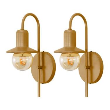 Imagem de Kit 2 Arandela LuminaLux ALX0049 Retro Colonial Industrial, Dourado