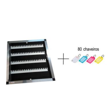 Imagem de Claviculario Organizador Chaves P/ 80 Chaves + 80 Chaveiros - Primos