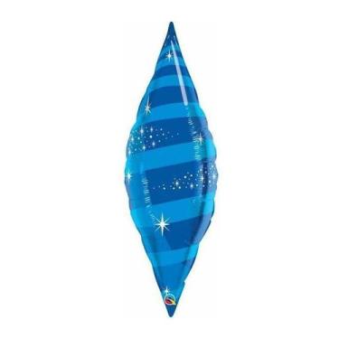 Imagem de Balão de Festa Microfoil 38" 95cm - Taper Espiral Blue - 1 unidade - Q