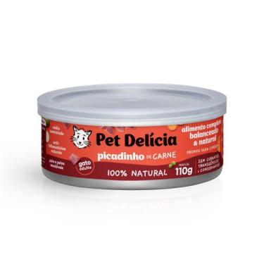 Imagem de Alimento úmido pet delícia picadinho de carne 110g gatos - Pet Delicia