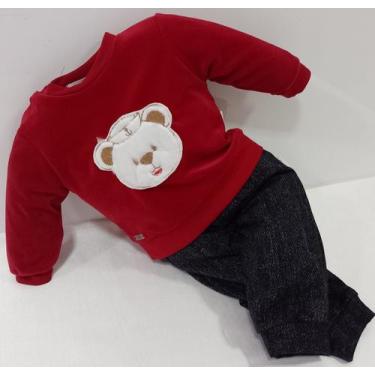 Imagem de Conjunto Luxo Bebê Inverno Zafielo Plush Pettenati Ref 3001, Vermelho,