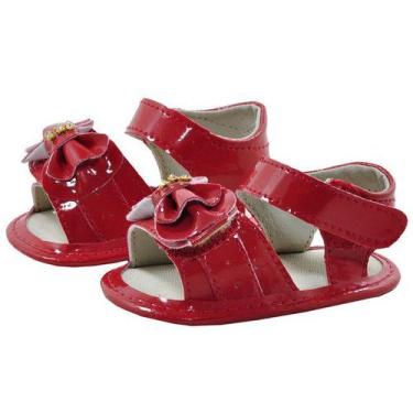 Imagem de Sapatinho de Bebê Bicho de Pé - Sandália Feminina com Laço e Fecho - V