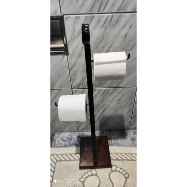 Imagem de  Porta papel higiênico de metal para lavabo ou banheiro. - André art m