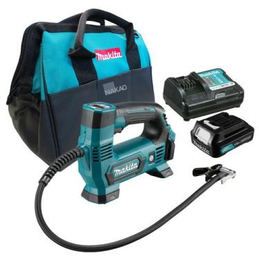 Imagem de kit Compressor à Bateria MP100DZ Makita e Bateria e Carregador e Bolsa