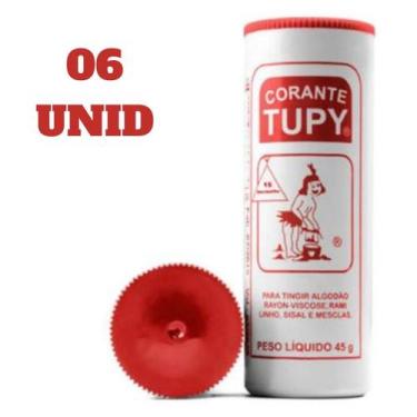 Imagem de Corante Roupa E Tecidos Tupy Diversas Cores 45g - 6 Unidades, Vermelho
