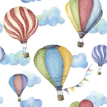 Imagem de Papel De Parede Baby Balões Colorido Aquarela - 3,30x0,50m - DEKAL DEC