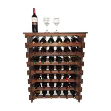 Imagem de Adega Para Vinho 42 Garrafas Tipo Mesinha Cor Imbuia C06 - Cevey Adega