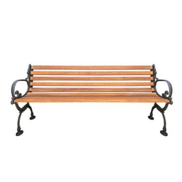 Imagem de Banco de jardim colonial estilo praça de madeira maciça 150cm - Madeir