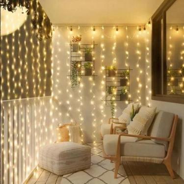 Imagem de Cortina de Led Decoração com Controle Natal 300 Led 3x3 mts - Brilhe