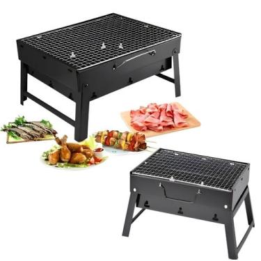 Imagem de Churrasqueira Portátil Aluminio Carvão Pratica Dobravel - ZEM