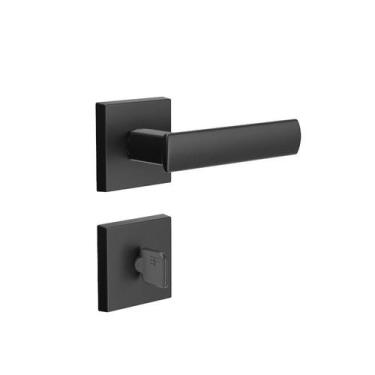 Imagem de Fechadura Design Banheiro Roseta Quadrada 55mm Preto Fosco 841B817PF 3