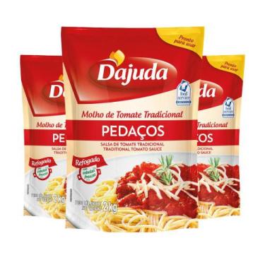 Imagem de 03Un Molho De Tomate Com Pedaços DAjuda Refogado 2KG Para Receitas Aco
