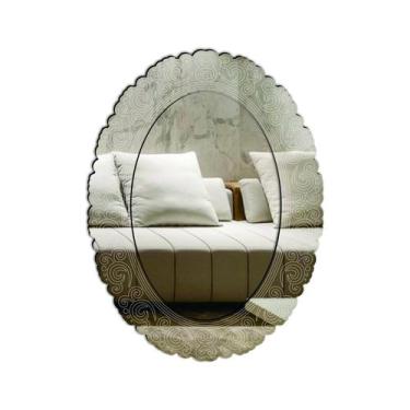 Imagem de Espelho Decorativo Veneziano Pegui 45x60 38103 - CREATUS, prata