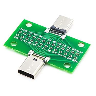 Imagem de Teansic 2 peças USB 3.1 TYPEC com soquete de teste PCB macho para fêmea 24P 2,54 mm soquete conector para transferência de fio de linha de dados