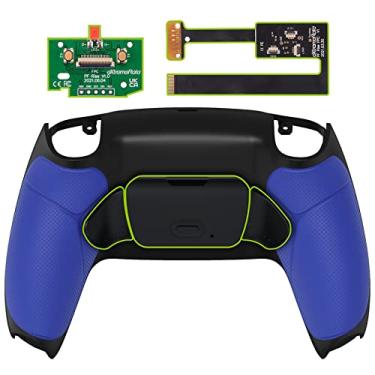 Imagem de eXtremeRate Blue Rubberized Grip Programable Rise 2.0 Remap Kit for PS5 Controller BDM-010 BDM-020 Models, Custom Upgrade Board & Redesigned Back Shell & Back Buttons Set for PS5 Controller