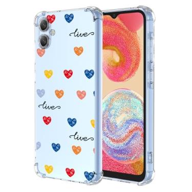 Imagem de Callyue Capa para Samsung Galaxy A04E, design de padrão colorido, capa protetora transparente fina macia, designs modernos para mulheres e meninas, vida colorida
