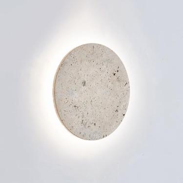 Imagem de Luminárias de parede para sala de estar Arandela redonda LED Pedra natural Lua Arandelas Art Déco para sala de estar Quarto Corredor Escadas