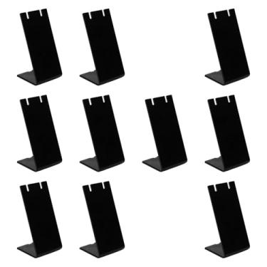 Imagem de YIJU 10x Suportes de brincos de acrílico Organizadores de joias Suportes de exibição de joias Suportes de brincos para shopping Venda de loja de varejo, Preto