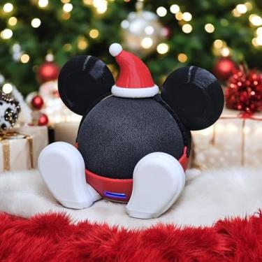 Imagem de Suporte para Alexa Echo Dot 4 ou Echo Dot 5 Tema Mickey Natal Disney - Presente, decoração criativa, música, som, stand de mesa Amazon