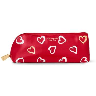 Imagem de kate spade new york Estojo para Caneta E Lápis com Material de Escritório para Adultos, Bolsa com Zíper Inclui 2 Lápis, Apontador, Borracha E Régua, Corações de Pincelada