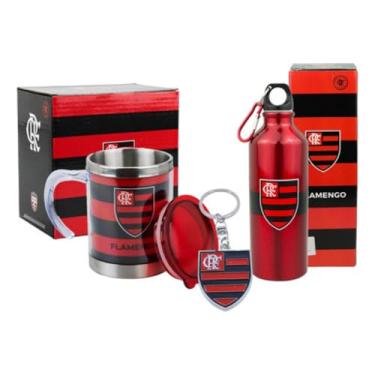Imagem de Kit Presente Flamengo Caneca Térmica Inox Garrafa Chaveiro