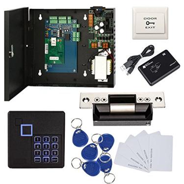 Imagem de Leitor de teclado norte-americano Sistema de controle de acesso com bloqueio de ataque resistente para academia Centro de esportes Clube Fitness Cente ou Casa / Escritório Kits de segurança de entrada (telefone APP porta aberta remotamente)