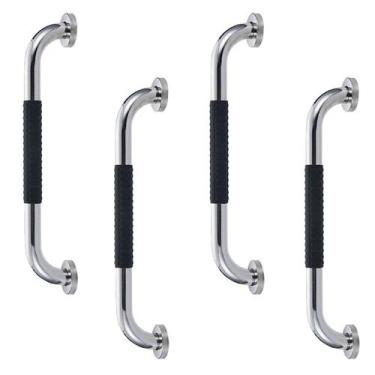 Imagem de Barra de Apoio Inox 30cm Suporte Antiderrapante Kit 4 unidades Banheir