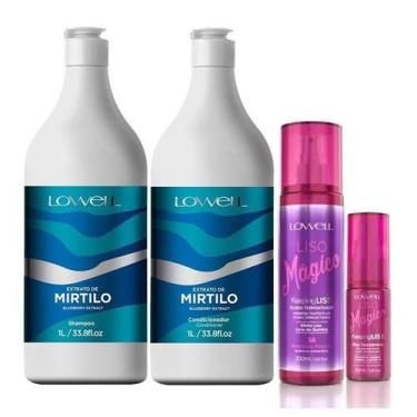 Imagem de Kit Extrato De Mirtilo Shampoo + Condicionador 1 Litro + Fluido + Óleo