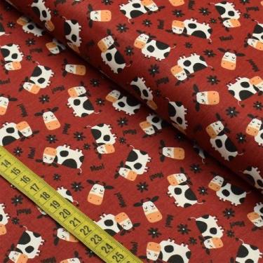 Imagem de Tecido Estampado Para Patchwork - Fazendinha : Vaquinha Colorida Cor 2