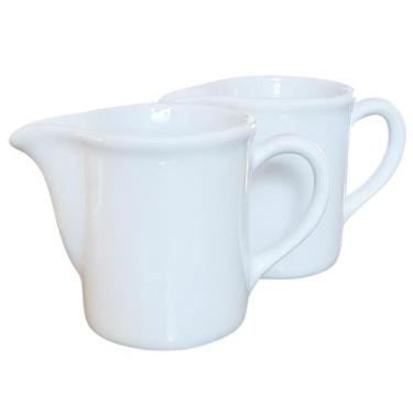 Imagem de Kit 2 Bules Leiteira 300ml Café, Chá, Leite - Sem tampa - Porcelana Br