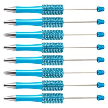 Imagem de KISSITTY Canetas esferográficas azul-celeste, tinta preta, diamante, pedras, strass para fazer canetas, estudantes, professores, casamento, formatura, festa, presente, material de escritório