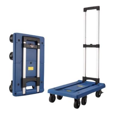 Imagem de carroça Carrinho de vagão portátil com rodas, carrinho utilitário dobrável para mercearia, carrinho com sacos de isolamento, ajuste telescópico dobrável