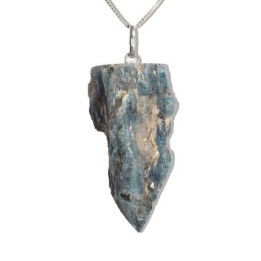 Imagem de Colar Pontinha Cianita Azul Bruto Montagem Prata 950