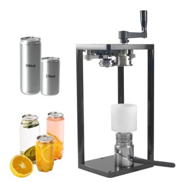 Imagem de Máquina seladora de latas, máquina de conservas de manivela, máquina de selagem de latas de copo, ferramenta seladora manual de latas de bebida para frascos de 330 ml, 500 ml, diâmetro de 5,6 cm, base