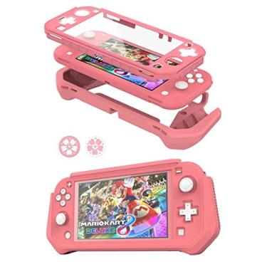 Imagem de Case for Switch Lite, Protective Swtich Lite Case Compatible with Nintendo Swtich Lite, Built in PC Screeen & Detachable TPU, Hand Grip Case with 2 Thumb Grip Caps, Pink