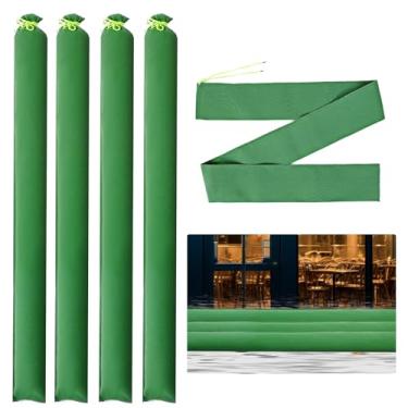 Imagem de 4 Pçs Sacos de Areia Longos Proteção contra Inundação Sacos de Areia Reutilizáveis Espessos Barreira de Inundação de Vento com Faixa Elástica Tubo de Barreira de Água Sacos de Areia para Janela de
