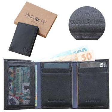 Imagem de Carteira Masculina Couro Legítimo Presente - BELLVOLPE, Preto