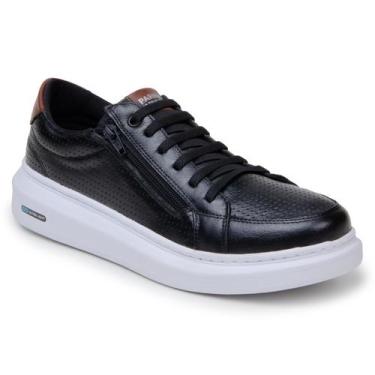Imagem de Tênis Masculino Sapatenis Casual Couro Legítimo Zíper Lateral - Parra 