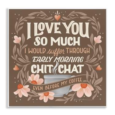 Imagem de Stupell Industries Design artístico de placa de parede Chat Before Coffee Humor por Gia Graham, 12 x 12