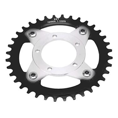 Imagem de Adaptador de Engrenagem de Bicicleta, Liga de Alumínio de Alumínio Mid Drive Chainring Kit de Conversão de Cadeia de Aranha para Motor de 36t 104bcd (Preto)