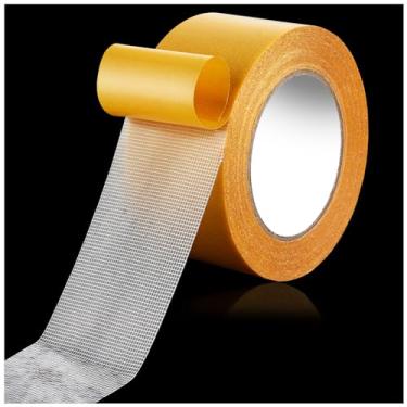 Imagem de WDAHDHP Fita Adesiva Dupla Face De Malha Forte, Transparente, 2 Pol. × 66 Pés (20 M), Fita De Tecido Resistente Para Fixar Carpetes, Tapetes, Almofadas, Pôsteres, Artesanato
