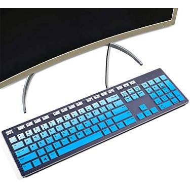 Imagem de Capa protetora de teclado para teclado Dell KM636 sem fio e Dell KB216 com fio/Dell Optiplex 5250 3050 3240 5460 7450 7050/Dell Inspiron AIO 3475/3670/3477 All-in-one, azul ombré