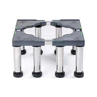 Imagem de Suporte multifuncional ajustável para máquina de lavar roupa e secadora antivibração ajustável 45 cm a 69 cm bandejas de chão para geladeira fogões suporte de base para lava-louças [8 pernas-altura 20 cm]